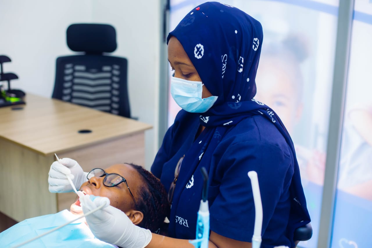 A member of the RDS clinical team treating a patient chairside